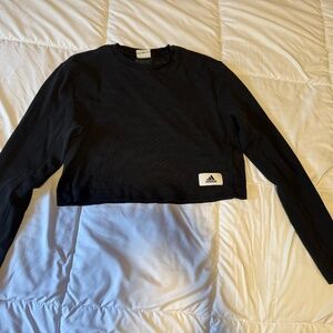 adidas Women's Lounge French Terry Ribbed T-Shirt